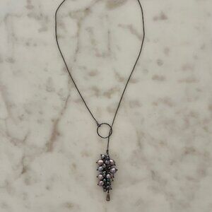 Gorgeous Sterling Silver and Freshwater Pearl Drop Lariat Necklace